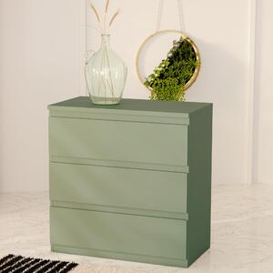 Komoda - EDMORE - 3 zásuvky - šalvěj - 77,2 x 42 x 79,8 cm