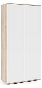 ETapik - Šatní skříň bez zrcadla, 90 cm Barva dřeva: Dub Artisan/Černá