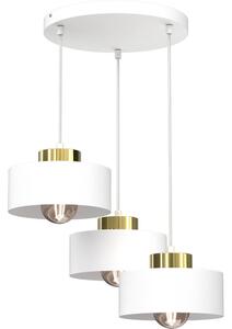Lustr na lanku MARTI 3xE27/15W/230V bílá/zlatá