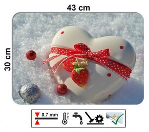 Valentýnské prostírání - 012, Srdce na sněhu