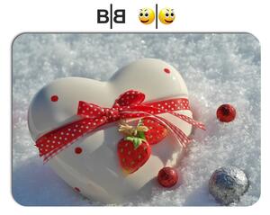 Valentýnské prostírání - 012, Srdce na sněhu