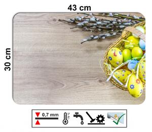 Velikonoční prostírání - 018, Vajíčka v košíku