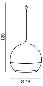 Industriální lustr Silver Ball 18 – Šedá