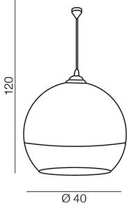 Industriální lustr Silver Ball 40 – Šedá