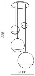 Industriální lustr Silver Ball 4 – Šedá