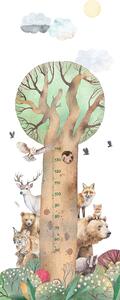 Dětská vliesová obrazová tapeta na zeď / metr, strom, zvířátka, CW6060-1, Cute Walls, Decoprint