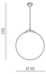 Kovový lustr bílé Ball 50 – Bílá