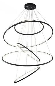 Luxusní lustr Wheel stmívatelný černé – Černá
