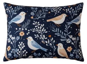 Povlak na polštář z mikrovlákna DENIM BIRDS 50x70 cm, modrý