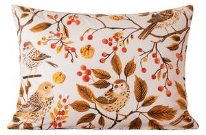 Povlak na polštář z mikrovlákna BIRDS PUMPKIN 50x70 cm, hnědý
