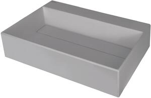 Deante Correo, granitové umyvadlo na desku s poličkou pod baterii a krycí deskou 600x400x130 mm, šedá metalíza, CQR_SU6M