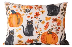 Povlak na polštář z mikrovlákna CATS AND PUMPKINS 50x70 cm, barevný