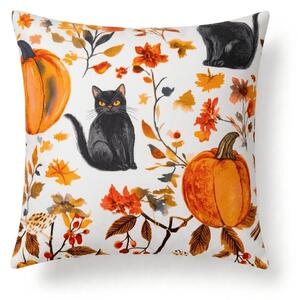 Povlak na polštář z mikrovlákna CATS AND PUMPKINS 45x45 cm, barevný