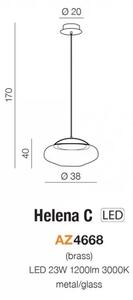 Designový lustr Helena C – Zlatá
