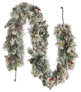 Zasněžená vánoční girlanda LED WHITEHORN 180 cm Bílá