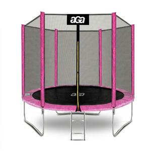Aga SPORT TOP Trampolína 250 cm Pink + ochranná síť + žebřík