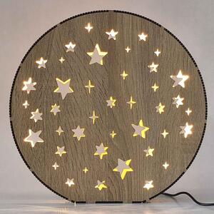 Dřevěná LED stolní lampa Hvězdy | MOVE: HDF - Ořech 20 cm 4791-115218 LED0613