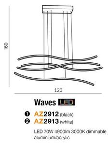 Designový lustr Waves stmívatelný zlaté – Zlatá