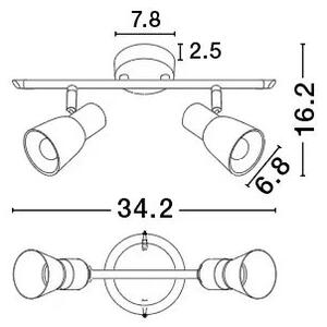 Designové bodové svítidlo Publico 34 bílé – Šedá