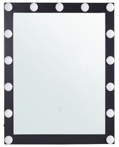 LED koupelnové zrcadlo ODENAS 50 cm 60 cm Černá