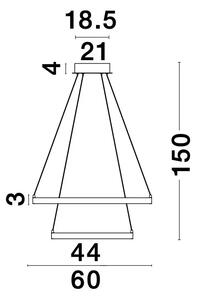 LED lustr Leon 60 zlaté – Zlatá