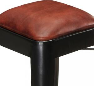 Barové židle 4ks pravá kůže / ocel Dekorhome Černá