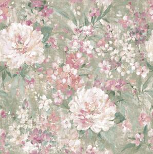 Vliesová tapeta na zeď, zelená, růžová, květinový vzor, 140328, Laura Ashley 4