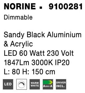 LED lustr Narvi 80 černé – Černá