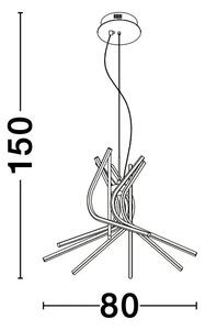 LED lustr Narvi 80 černé – Černá