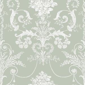 Zámecká vliesová tapeta na zeď, zelená, bílá, 130114, Laura Ashley 4