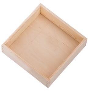 FK Dřevěná krabička bez víka - 16x16x5 cm, Přírodní