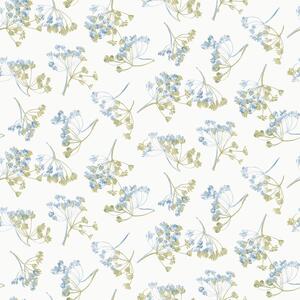 Vliesová tapeta na zeď, bílá, modrá, květinový vzor, 130102, Laura Ashley 4