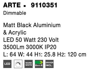 LED lustr Arte 64 černé – Černá