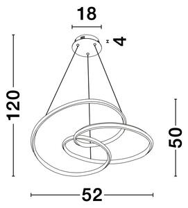 LED lustr Menton 52 bílé – Bílá