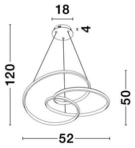 LED lustr Menton 52 černé – Černá