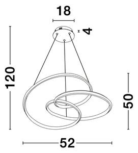 LED lustr Menton 52 Hnědá