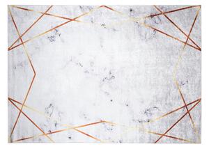Makro Abra Kusový koberec pratelný TOSCANA 23090 Moderní Geometrický pogumovaný krémový zlatý Rozměr: 120x170 cm