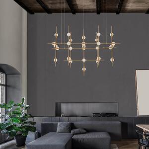 LED lustr Atomo 106 zlaté s dálkovým ovládáním – Zlatá