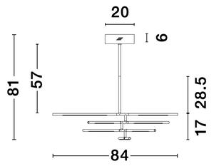 LED lustr Raccio 84 zlaté – Zlatá