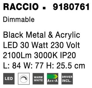 Stropní svítidlo LED se stmíváním Raccio 84 černé – Černá