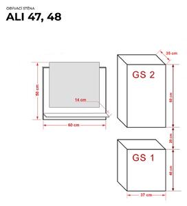 Ral Koupelnová stěna ALI 48 - Černý lesk
