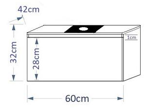Ral Umyvadlová skříň MODE - 60 cm, Bílá