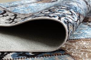 Makro Abra Kusový koberec pratelný MIRO 51913.802 Patchwork protiskluzový modrý hnědý Rozměr: 80x150 cm