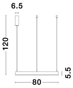 LED lustr Motif 80 zlaté stmívatelné – Zlatá