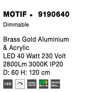 LED lustr Motif 60 zlaté stmívatelné – Zlatá