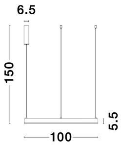 LED lustr Motif 100 bílé stmívatelné – Bílá