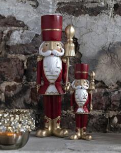 2ks červená vánoční dekorační soška Louskáček - 7*5*26 cm