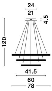 LED lustr Nager 78 černé – Černá
