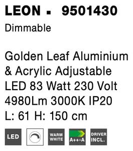 LED lustr Leon 61 zlaté – Zlatá