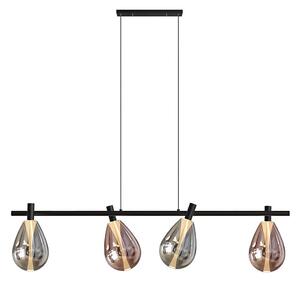 Lustr na lanku DENSO 4xG9/5W/230V černý chrom/měděná